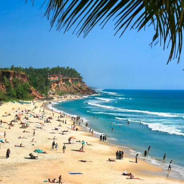 Main beach in Varkala, Kerala