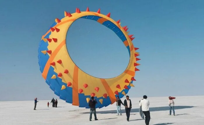 Tripatales Ariel View of Rann Utsav Kite Flying